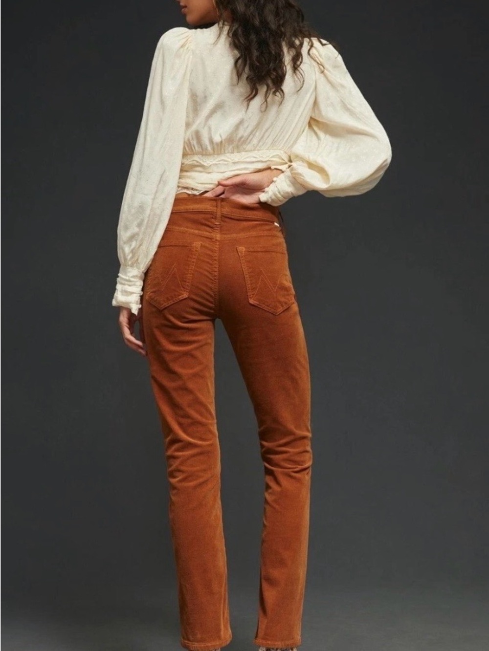 Mother The Mid Rise Dazzler Ankle In Mok Monk Brown Size 27 Corduroy Pants - Picture 2 of 15